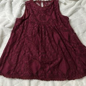 Beautiful burgundy lace with undershirt
